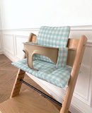 Wasserdichtes Tripp Trapp Kissen | abwischbares Hochstuhl-Kissen | kompatibel mit Stokke Tripp Trapp | Vichy Karo Mint