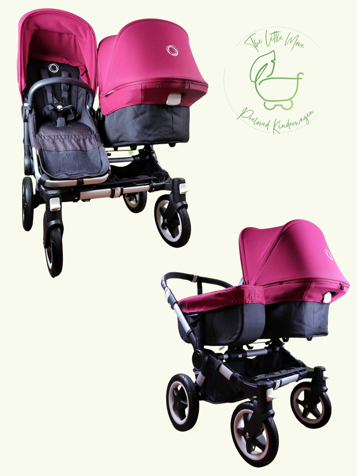 Bugaboo Donkey 2 Twin outlet in rot mit viel Zubehör