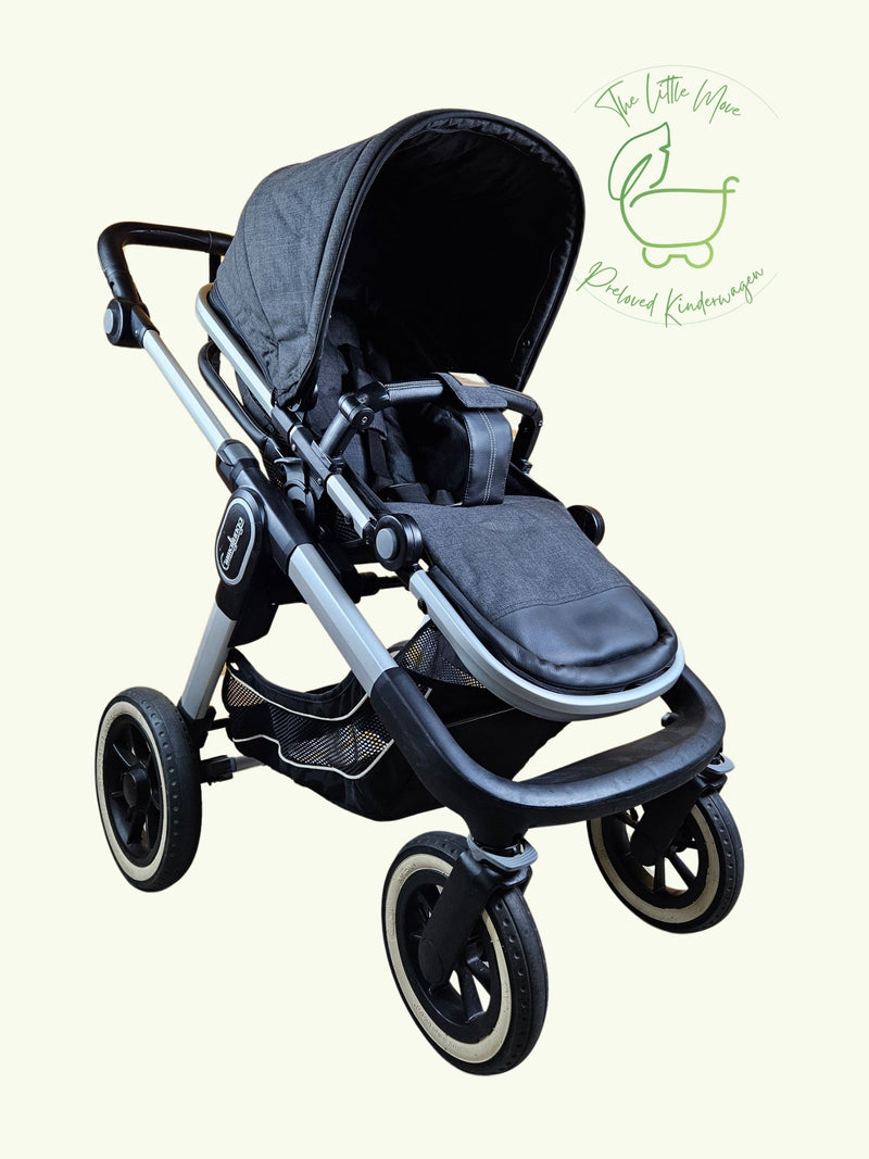 (Copie) Emmaljunga - NXT90 Flat Outdoor Buggy Kinderwagen (Gestell und Sportsitz) - Schwarz in gutem Zustand