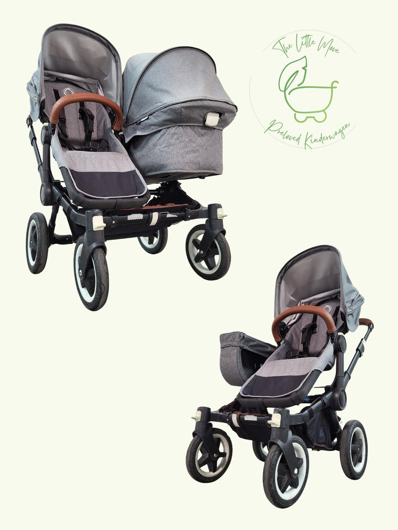 Bugaboo Donkey 2 - Kombikinderwagen (1 Liegewanne und 1 Sportsitz) - Grau - Gutem Zustand