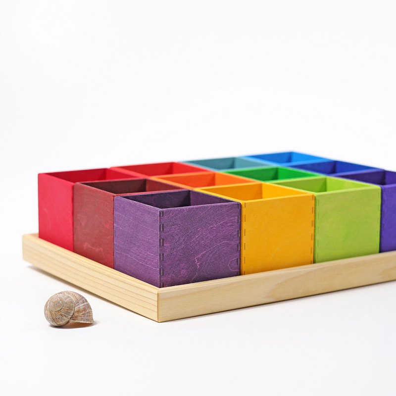 GRIMM'S 12er Sortierhilfe im Set mit Holzpinzette und Holzperlen