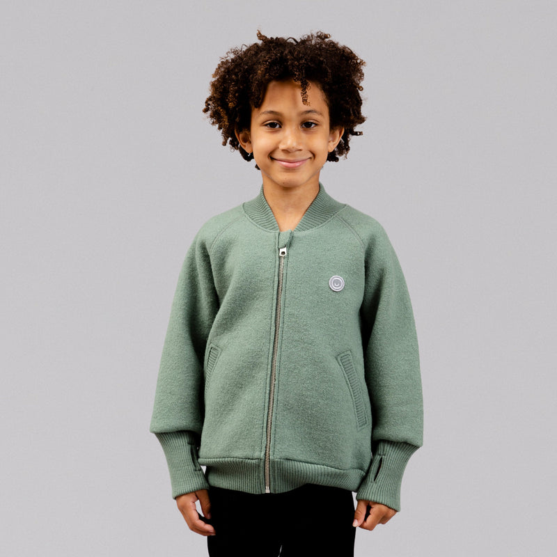 Kids boiled wool bomber jacket