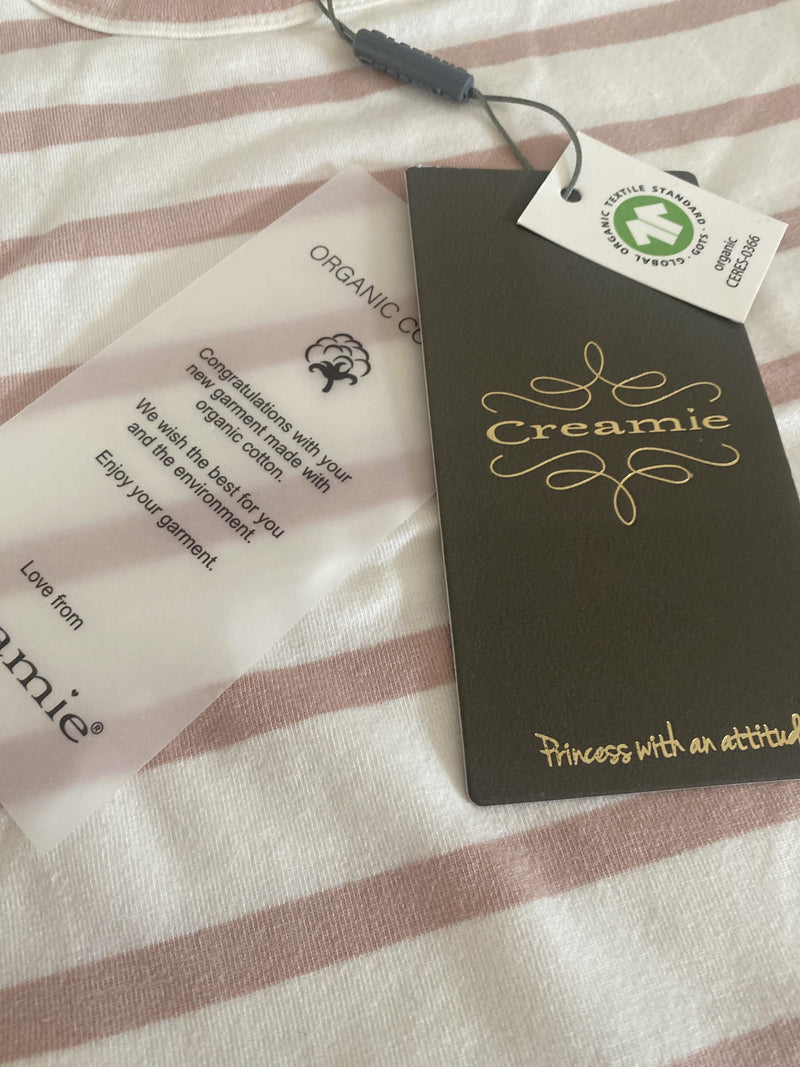 T-Shirts T-Shirts & Tops Kleidung T-Shirt Stripes mit Rüschenärmel Creamie Rear Image Last Season