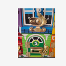 Holzbrett mit Schlössern und Riegeln