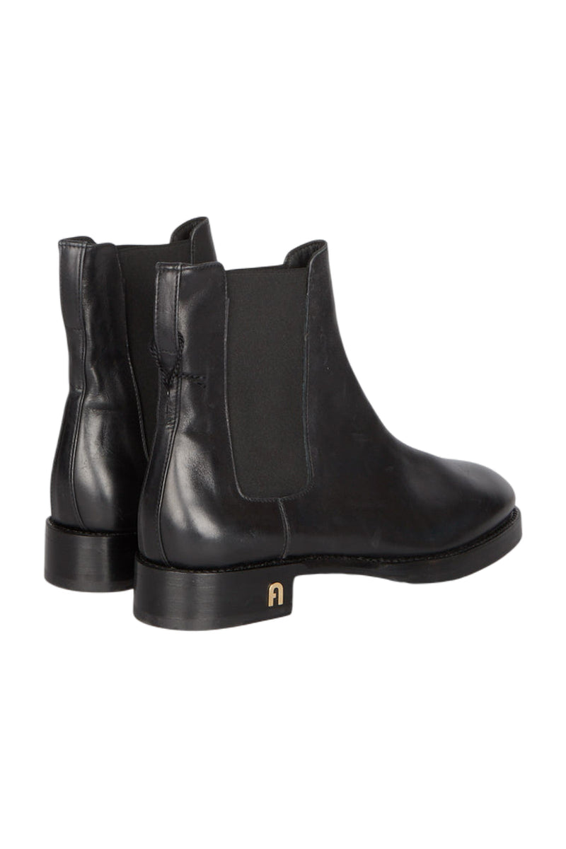 Furla Klassische Leder Stiefeletten Heritage Gr. 40 Schwarz