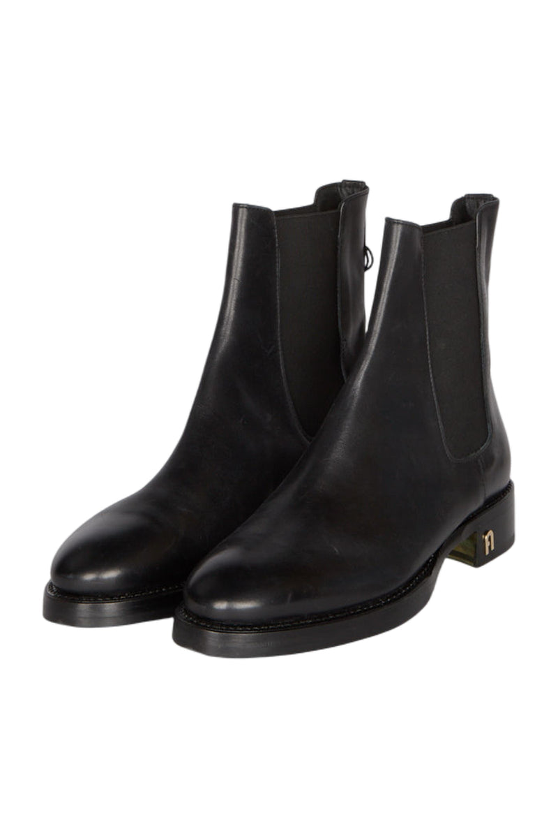 Furla Klassische Leder Stiefeletten Heritage Gr. 40 Schwarz