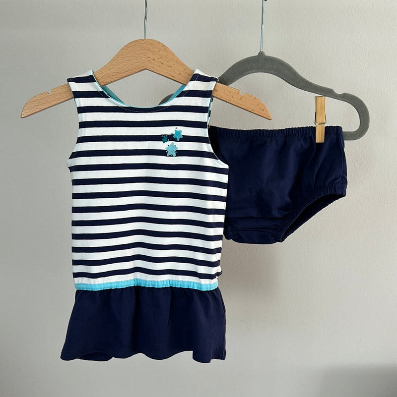 Obaibi dress with diaper pants - size 74