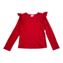 Metsola frill rib shirt, red | 134/140cm