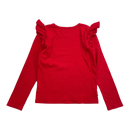 Metsola frill rib shirt, red | 134/140cm