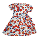 Mini Rodini frill dress, flowers | 128/134cm
