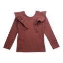 Gugguu frill shirt, brown | 92cm