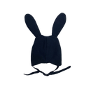Metsola merino bunny ear beanie, black | 2-6m