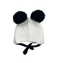Metsola cotton knit 2 pom beanie, white | 0-2m