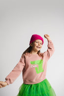 Baumwoll/Tüll Kleid Krokodil Grün