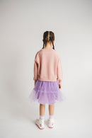 Baumwoll/Tüll Kleid Krokodil in Violett