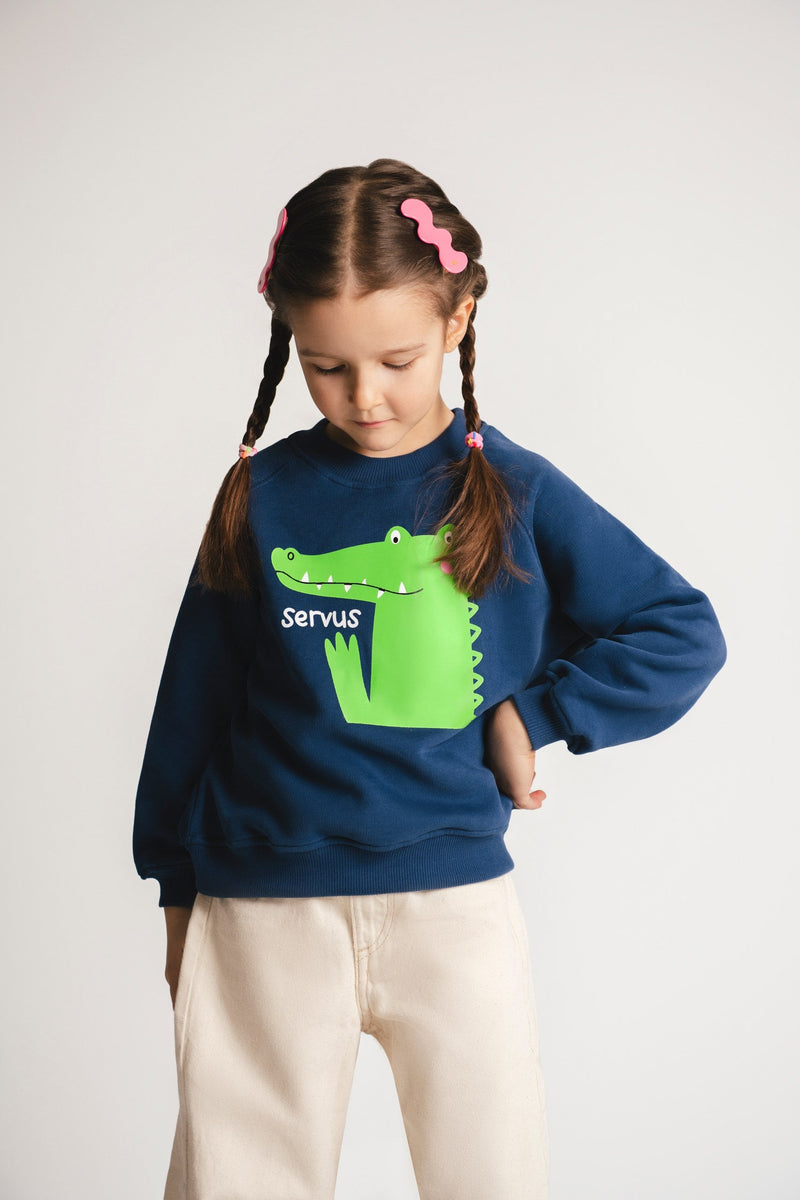 Sweatshirt Krokodil 100% Baumwolle soft touch