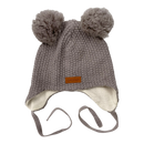 Gugguu merino 2 pom beanie, light brown | 56/57cm