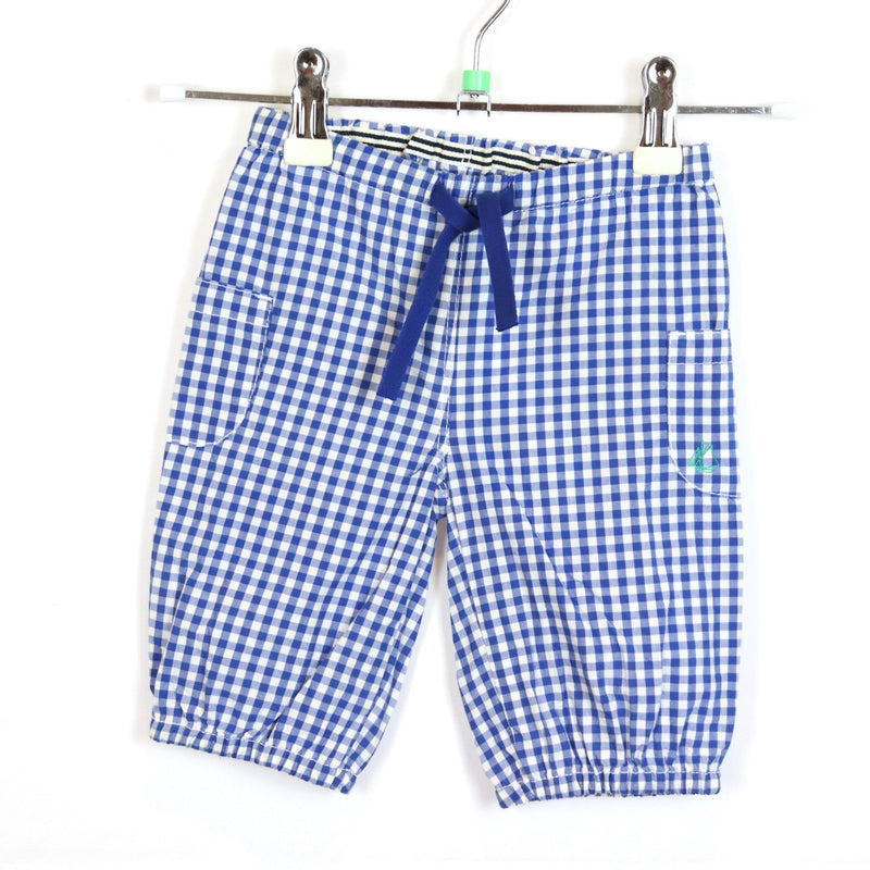 * Hose - Petit Bateau - lang - 62 - blau/weiß - kariert