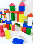 Micki farbenfrohe Bauklötze 38 Stück, Holz, Bausteine