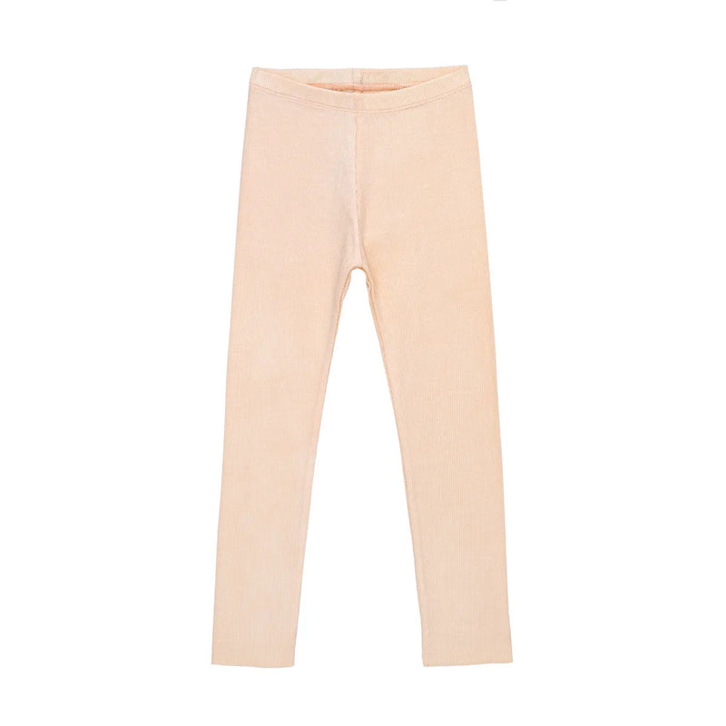 Little Hedonist organic skinny legging made of our softest rib, in peach color