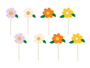 PARTYDECO – CAKE TOPPER "FLOWERS" (8ER-SET)
