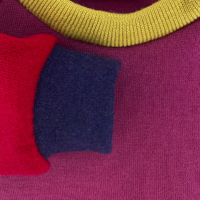 kronjuwel Wollpullover Größe 92 pink rot Upcycling