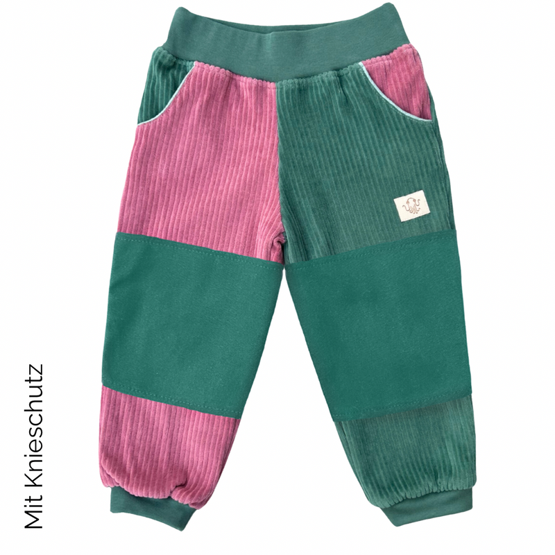 Oktopulli Mitwachshose  Elli | Bio-Cordnicki | Altrosa Grün 116-128