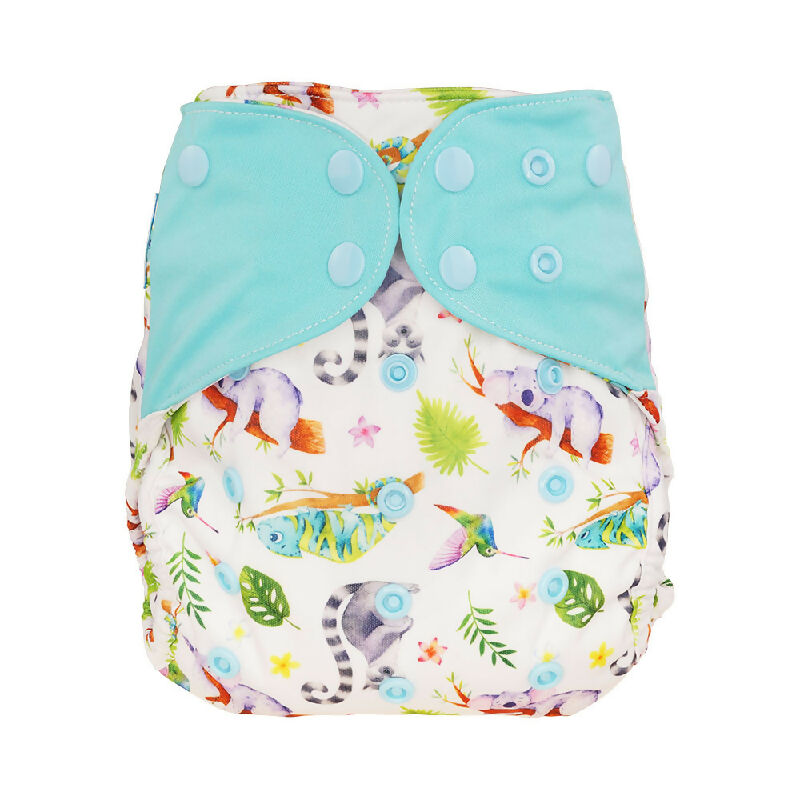 Blümchen OneSize Druckknopf Stoffwindel Überhose (3,5-16kg) Sale