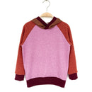 kronjuwel Kapuzenpullover Größe 104 aus 100% Merinowolle pink orange Upcycling