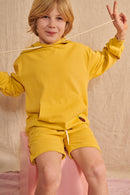 Lenzi Hoody in senfgelb mit kleiner Brombeer Stickerei 86/92, 98/104, 110/116, 122/128, 158/164