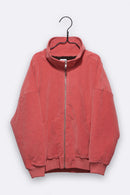 Louisa Jacke in ausgewaschenem pink mit olive farbenem Teddybär Futter für Kinder