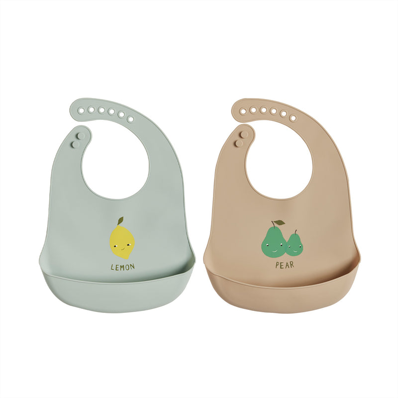 OYOY Yummy Silicone Bib - Pack of 2 Lätzchen