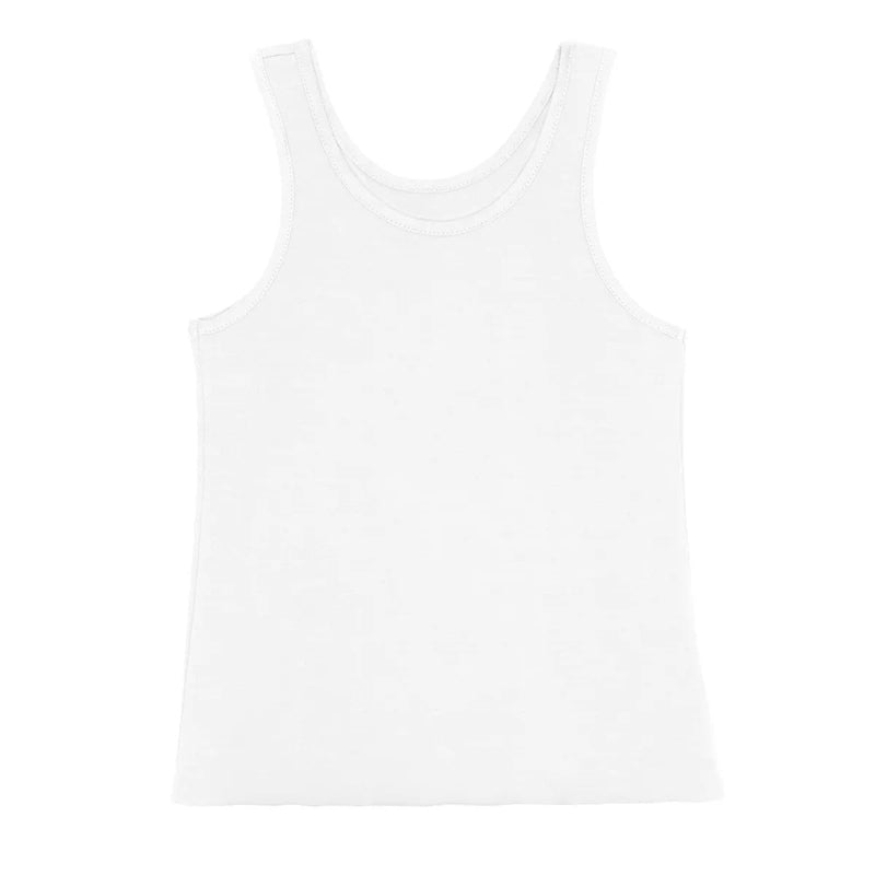 Little Hedonist unisex organic cotton white tanktop