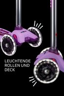 Maxi Micro Deluxe Glow LED Kickboard Kinder 5–10 Jahre – leuchtend, höhenverstellbar, LED-Rollen – neu, Vorjahreskollektion