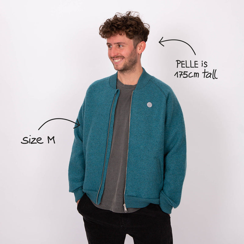 Grown-ups unisex boiled wool bomber jacket