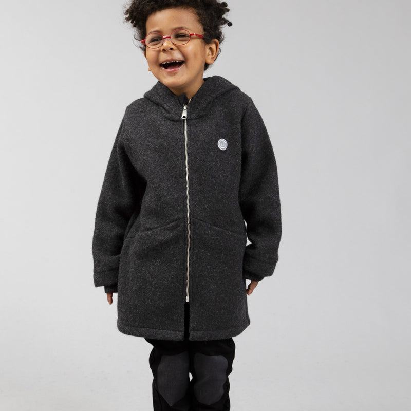 Kids boiled wool parka