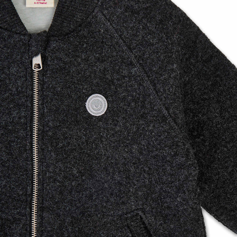 Kids boiled wool bomber jacket