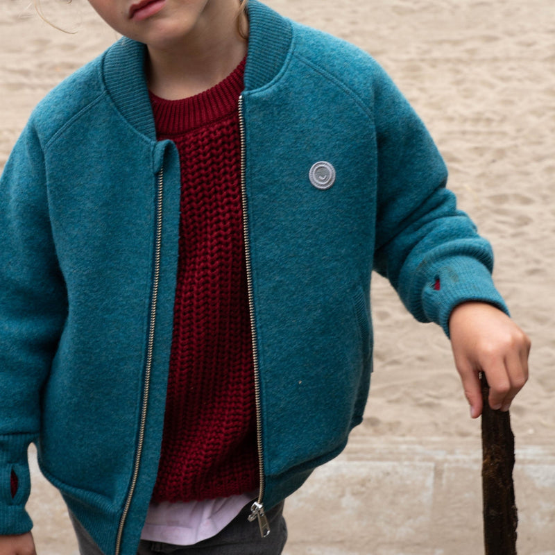 Kids boiled wool bomber jacket