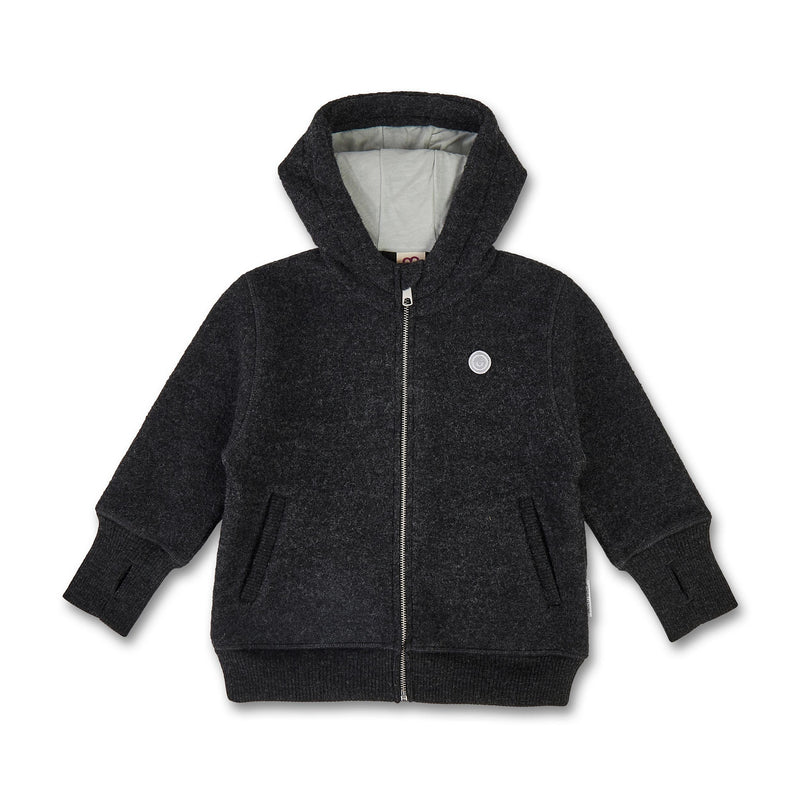 Kids boiled wool zip jacket