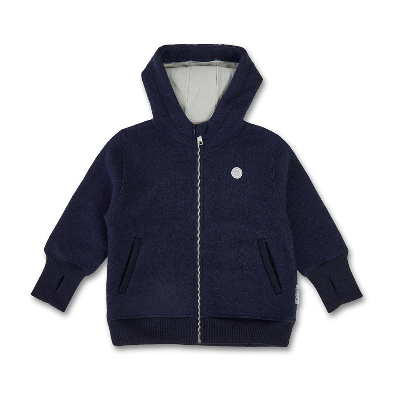 Kids boiled wool zip jacket