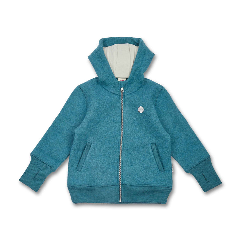 Kids boiled wool zip jacket