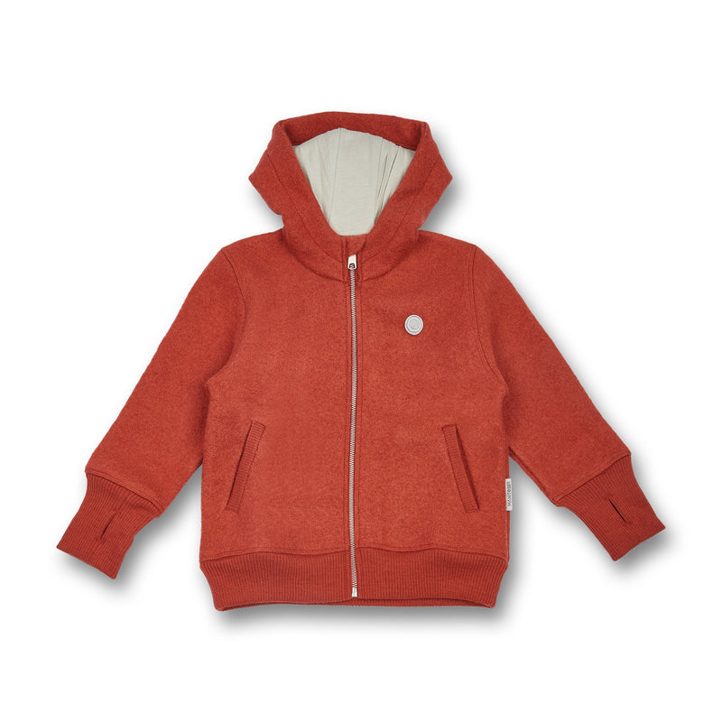 Kids boiled wool zip jacket