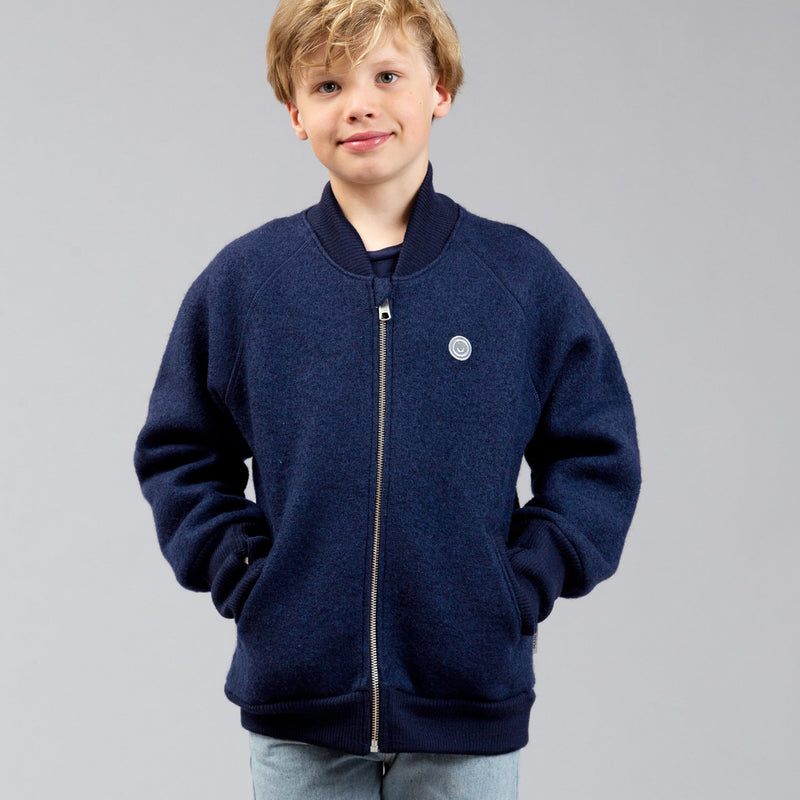 Kids boiled wool bomber jacket