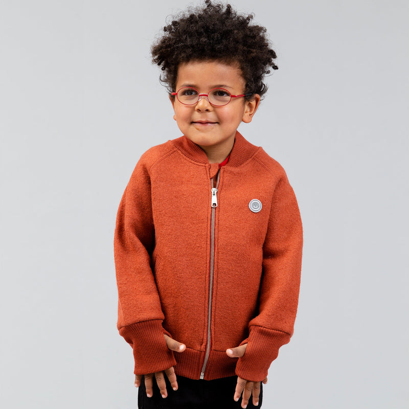 Kids boiled wool bomber jacket