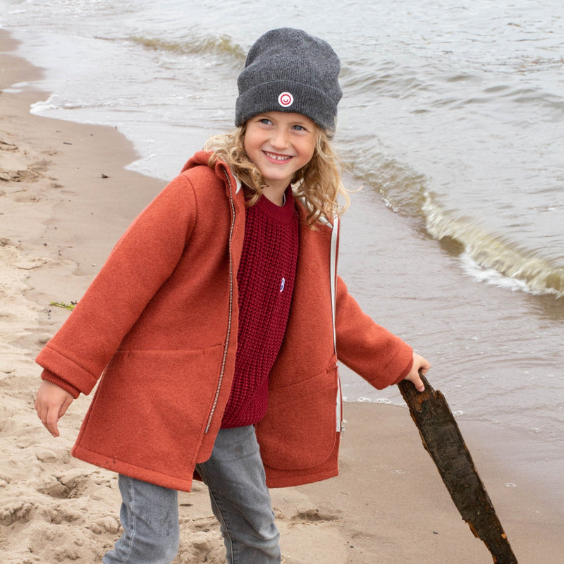 Kids boiled wool parka