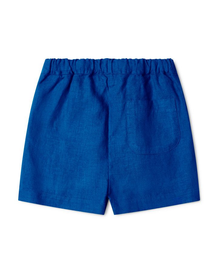 Leinen Shorts Damen blau