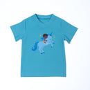 Paua Kids | Unisex Kurzarm-Shirt "Einhorn" | Baumwolle & Lyocell | Aqua