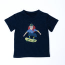Paua Kids | Unisex Kurzarm-Shirt "Skateboard" | Baumwolle & Lyocell | Dunkelblau
