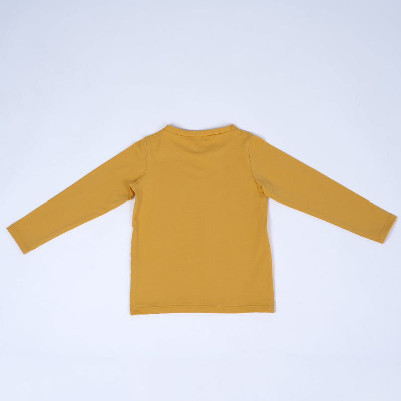 Paua Kids | Unisex Langarm-Shirt Gelb | Bio-Baumwolle