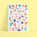 Suesswarenladenfrau Postkarte DIN A6